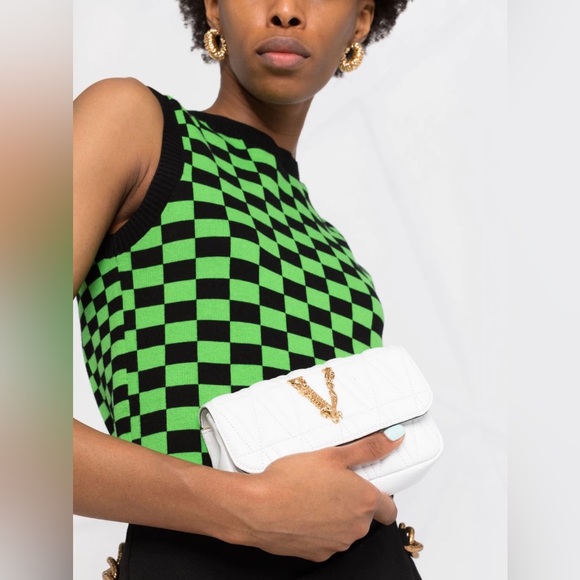 NWT!!! VERSACE Virtus Quilted Medallion Shoulder Bag White BRAND NEW!!! - Picture 7 of 17